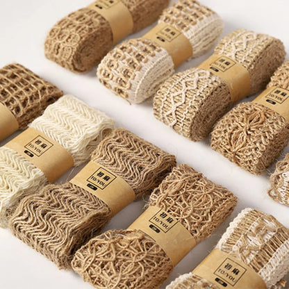 Juteband mit Spitze – Weihnachtsdekoration