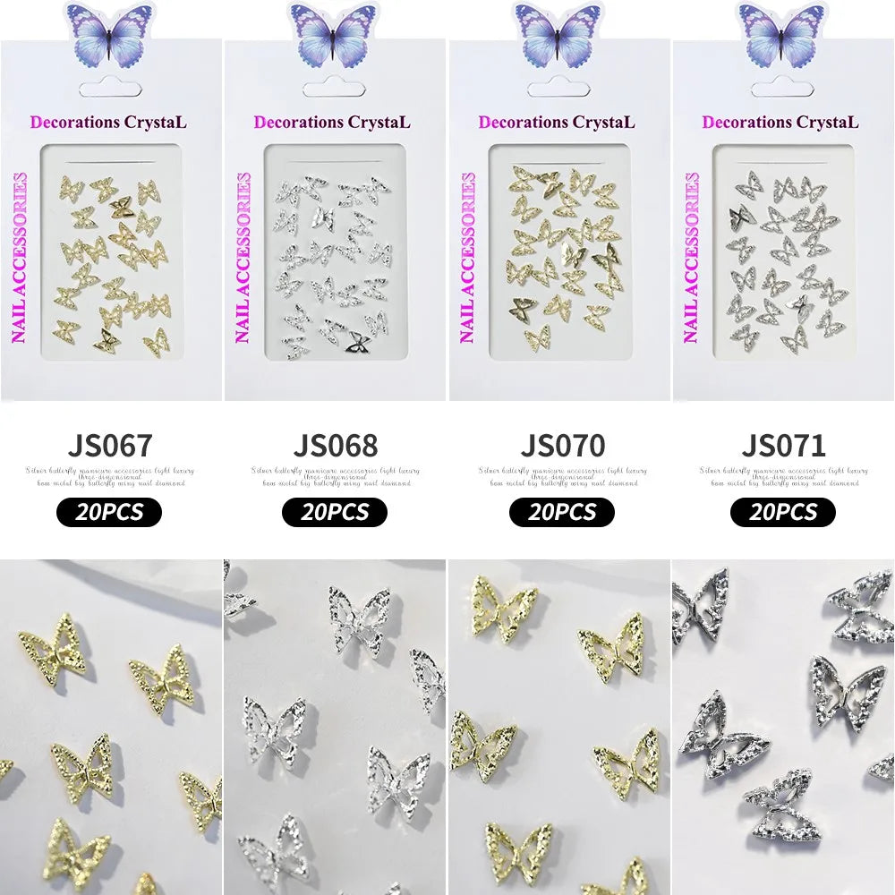 3D Schmetterlings Nail Charms