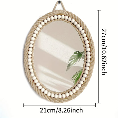 Ovaler Boho-Spiegel – natürliche Eleganz