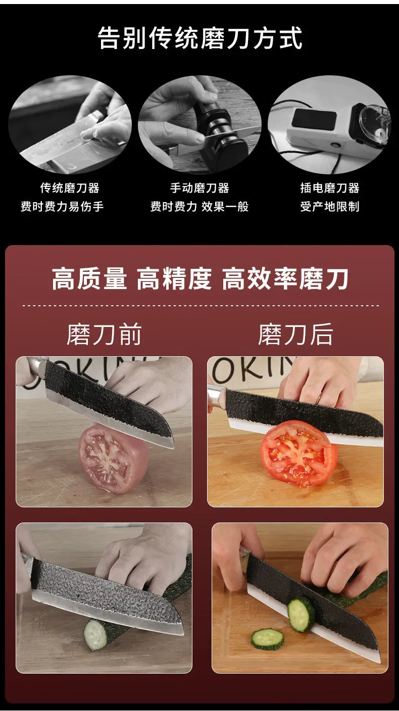 Scharf in Sekunden- elektrischer Messerschärfer - sunny.side-Productions