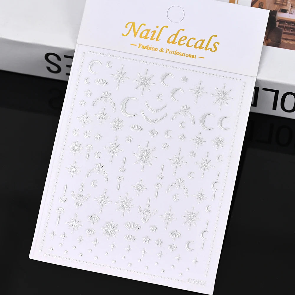 3D Nail Sticker – Sonne, Mond & Sterne
