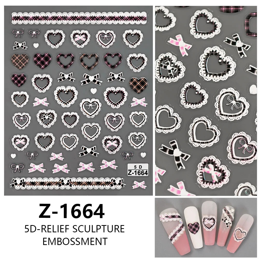 Nail Sticker – Schleifen & Spitzen-Look