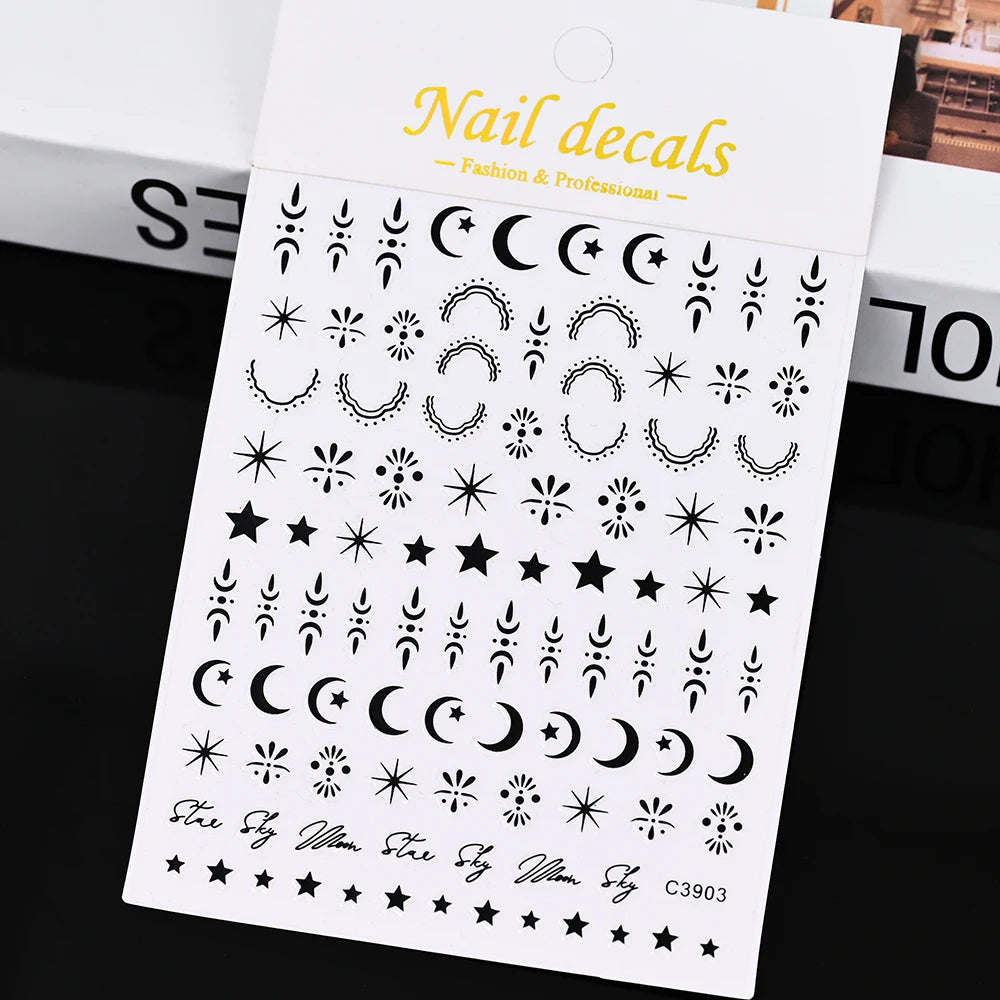 3D Nail Sticker – Sonne, Mond & Sterne