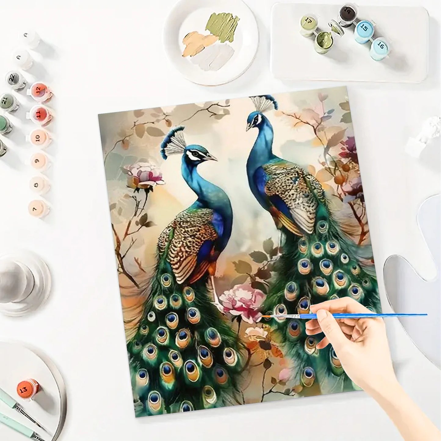 Malen nach Zahlen – Anmutiger Pfau