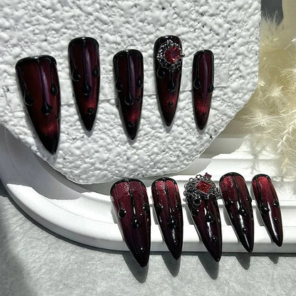 Press-On Nails – Dark Blood Red