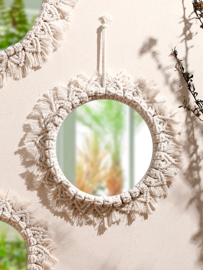 Makramee-Wandspiegel – Boho-Charme