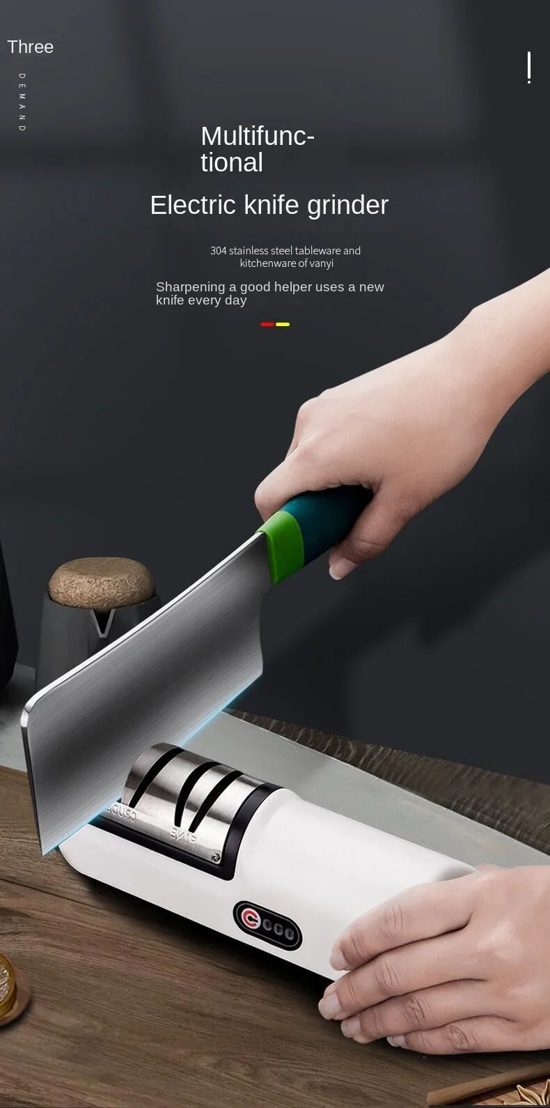 Scharf in Sekunden- elektrischer Messerschärfer - sunny.side-Productions