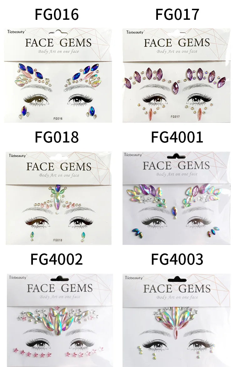 Face Gems Tattoo – Festival-Vibes