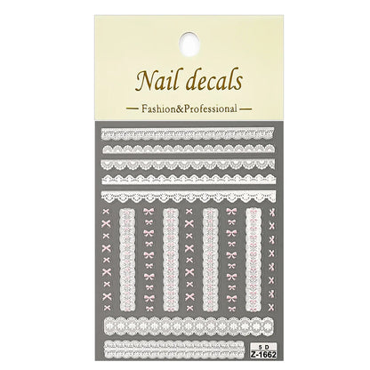 Nail Sticker – Schleifen & Spitzen-Look