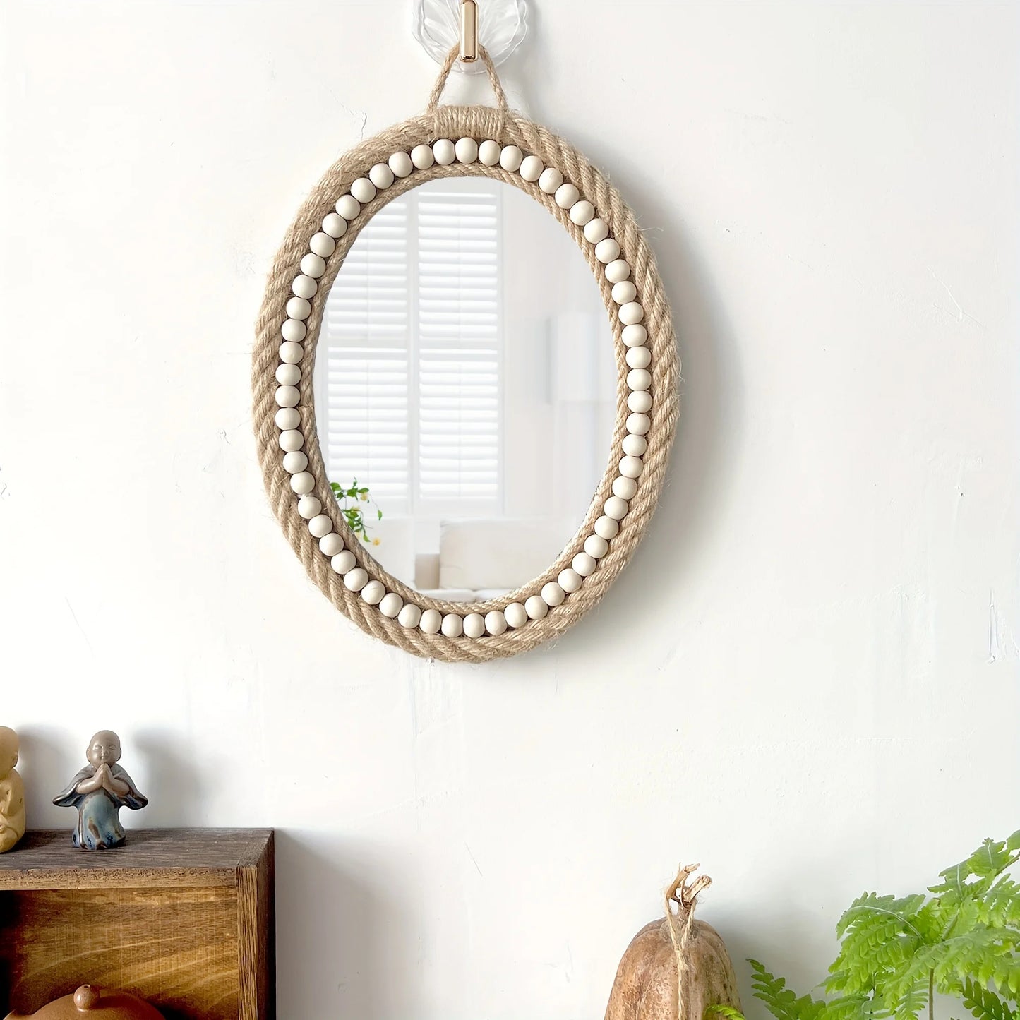 Ovaler Boho-Spiegel – natürliche Eleganz