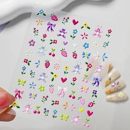 Nailsticker – Florale Reliefkunst