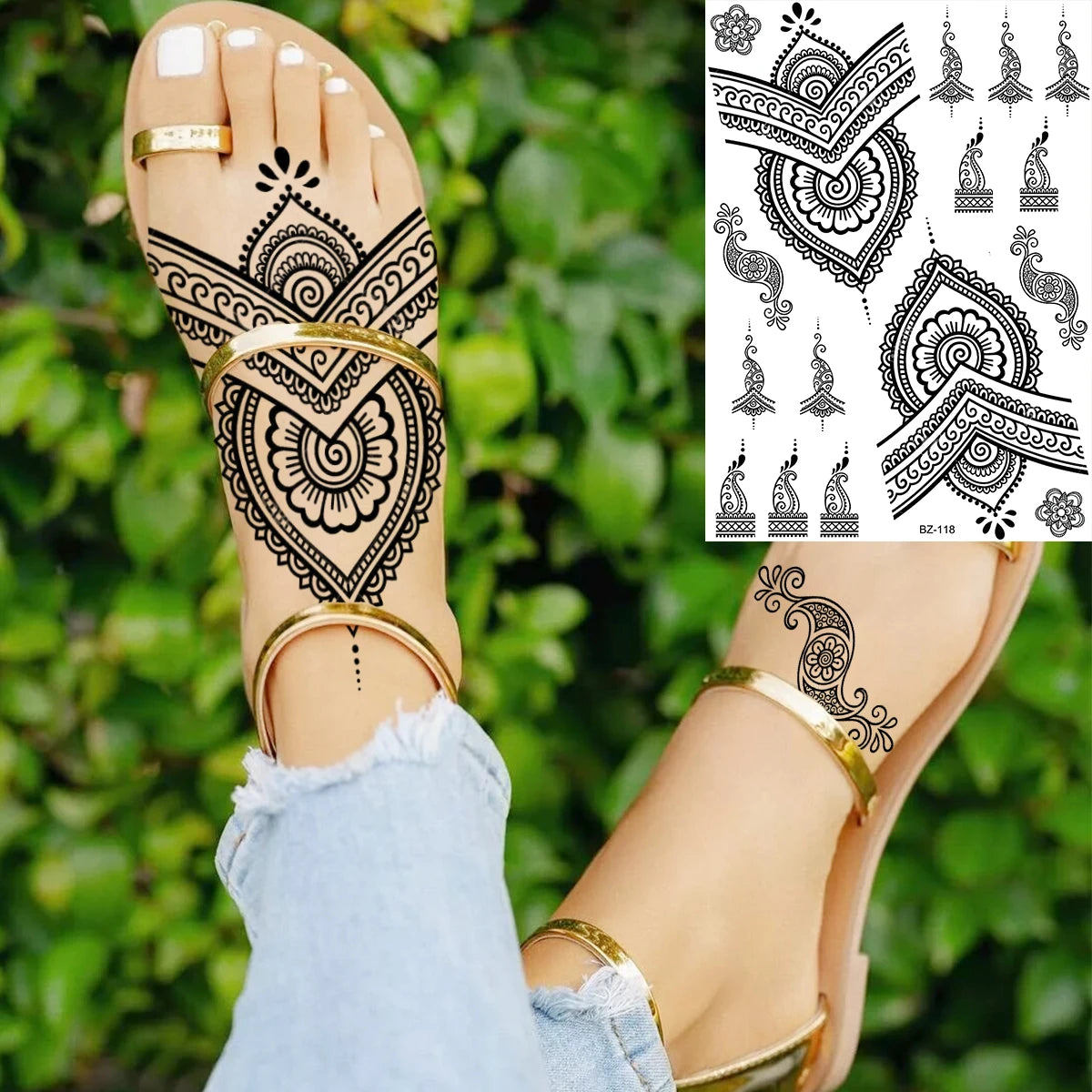 Festival-Tattoo Mandala – Temporärer Körperschmuck