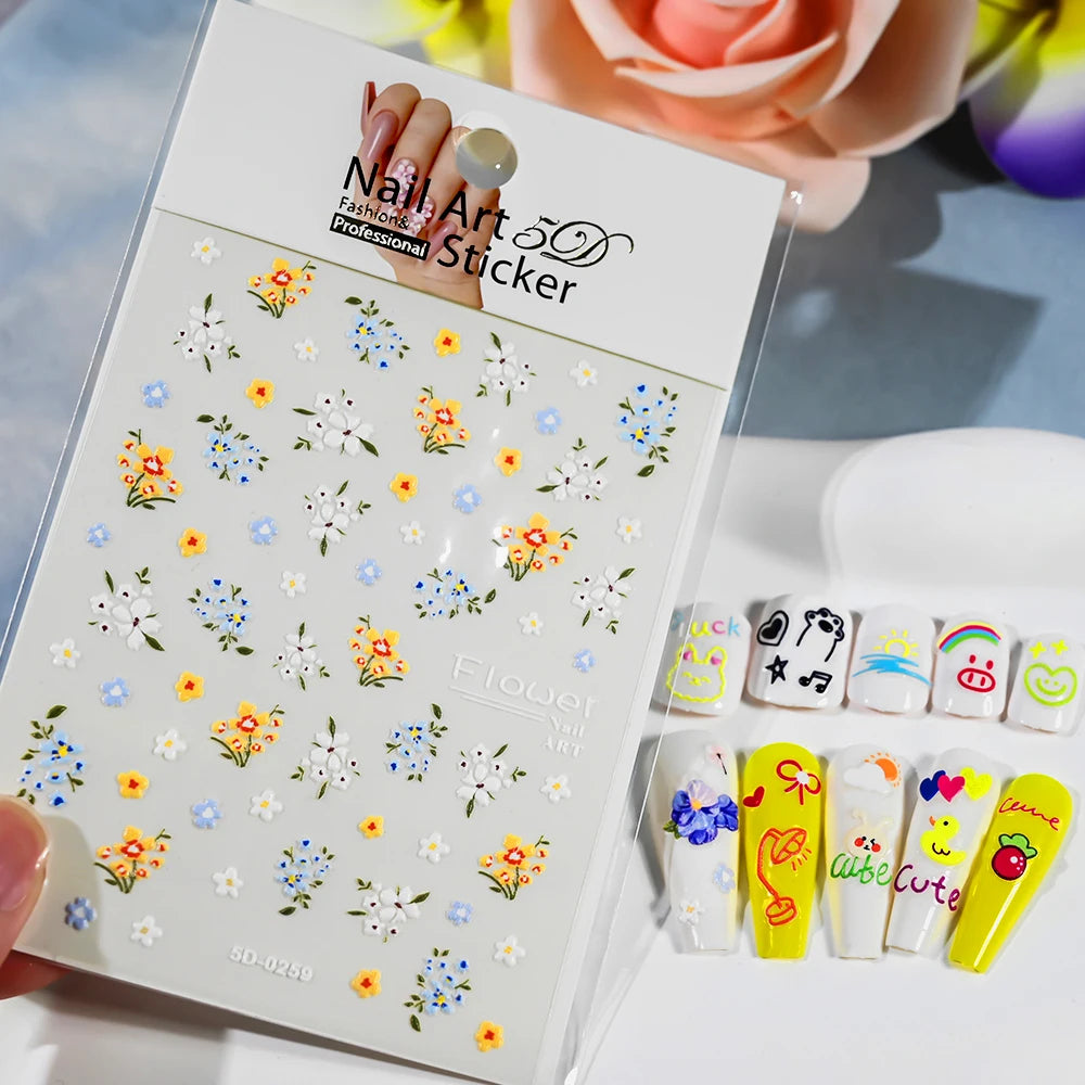 Nailsticker – Florale Reliefkunst