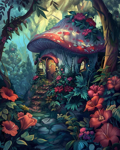 Malen nach Zahlen – Waldtraum auf Leinwand