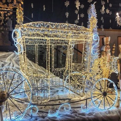 LED Pferdekutsche – Outdoor Weihnachts-Skulptur