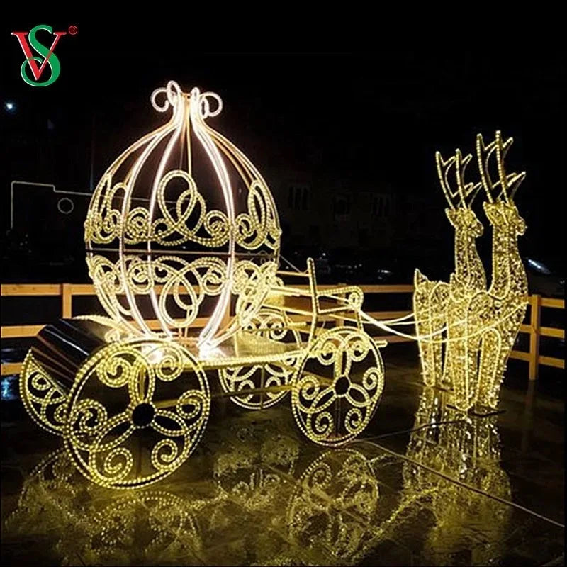 LED Pferdekutsche – Outdoor Weihnachts-Skulptur