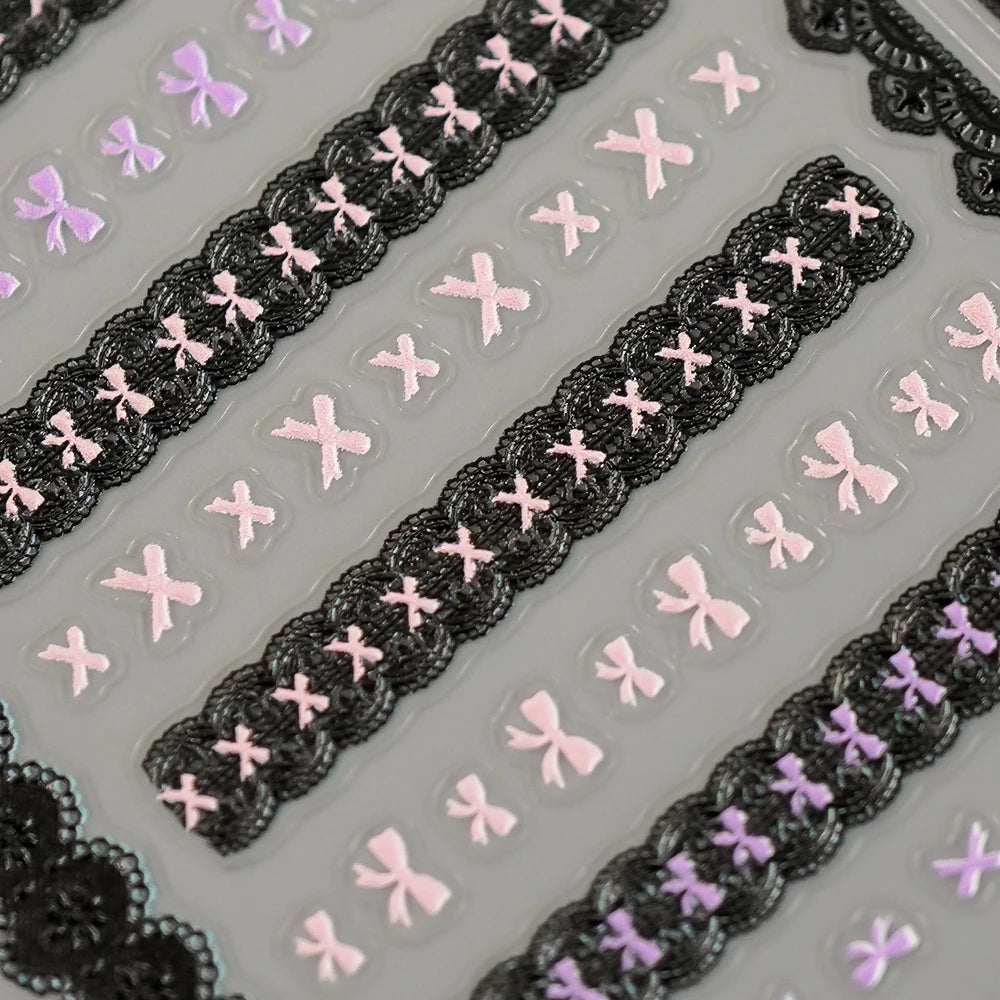 Nail Sticker – Schleifen & Spitzen-Look