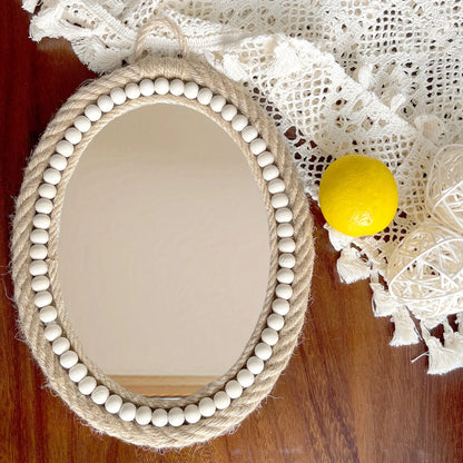Ovaler Boho-Spiegel – natürliche Eleganz