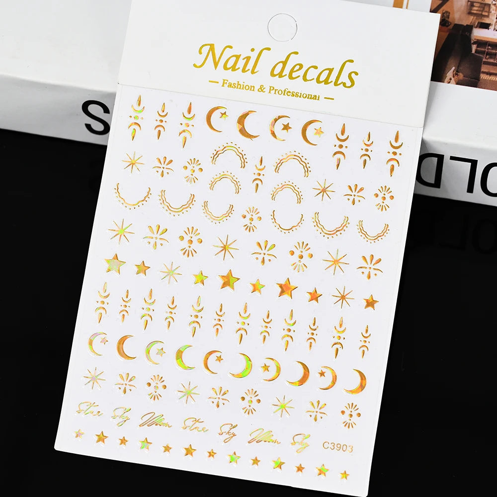 3D Nail Sticker – Sonne, Mond & Sterne