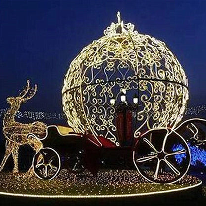 LED Pferdekutsche – Outdoor Weihnachts-Skulptur