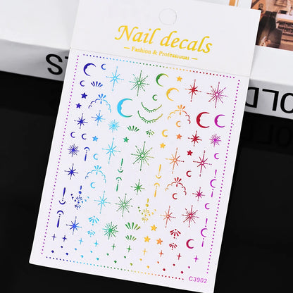 3D Nail Sticker – Sonne, Mond & Sterne