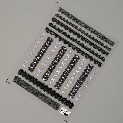 Nail Sticker – Schleifen & Spitzen-Look