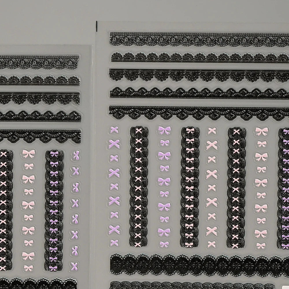 Nail Sticker – Schleifen & Spitzen-Look