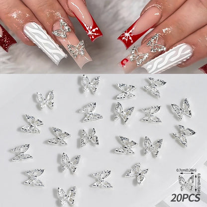 3D Schmetterlings Nail Charms