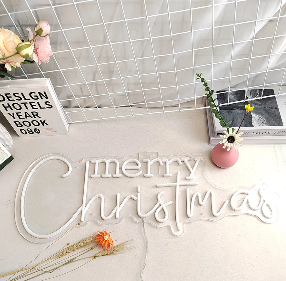 Neonlicht „Frohe Weihnachten“