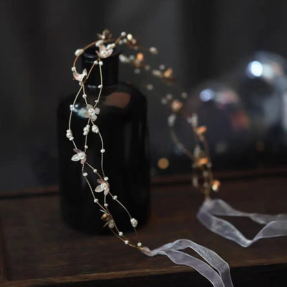 Elegantes Haarband – Gold & Perlen