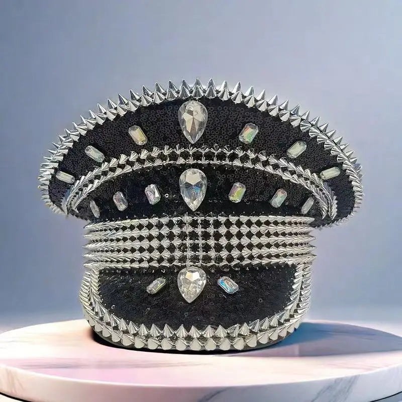 Festival Cap mit Strass & Nieten