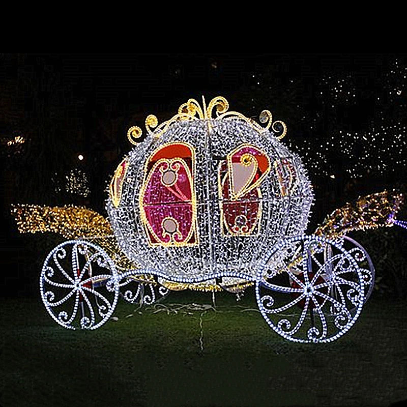 LED Pferdekutsche – Outdoor Weihnachts-Skulptur