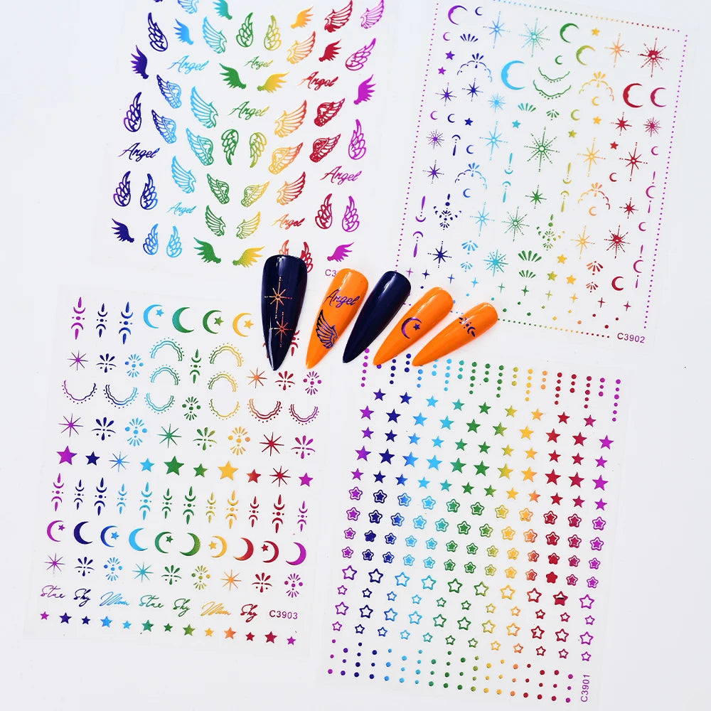 3D Nail Sticker – Sonne, Mond & Sterne