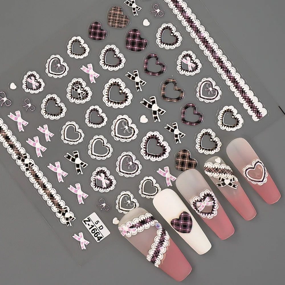 Nail Sticker – Schleifen & Spitzen-Look