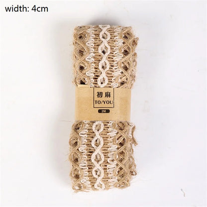 Juteband mit Spitze – Weihnachtsdekoration