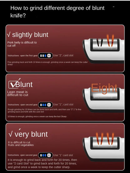 Scharf in Sekunden- elektrischer Messerschärfer - sunny.side-Productions