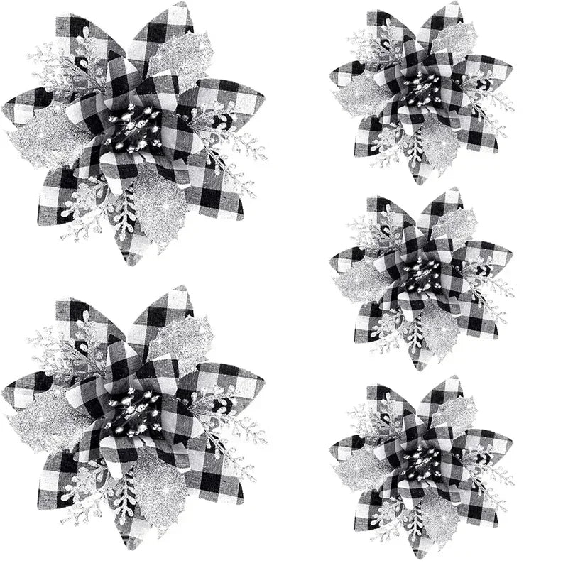 Glitzernde Weihnachtsblumen – Festliche Baumdeko