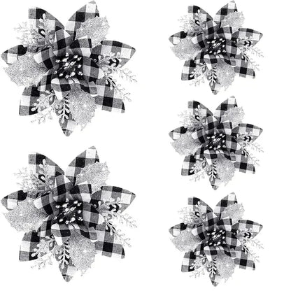 Glitzernde Weihnachtsblumen – Festliche Baumdeko