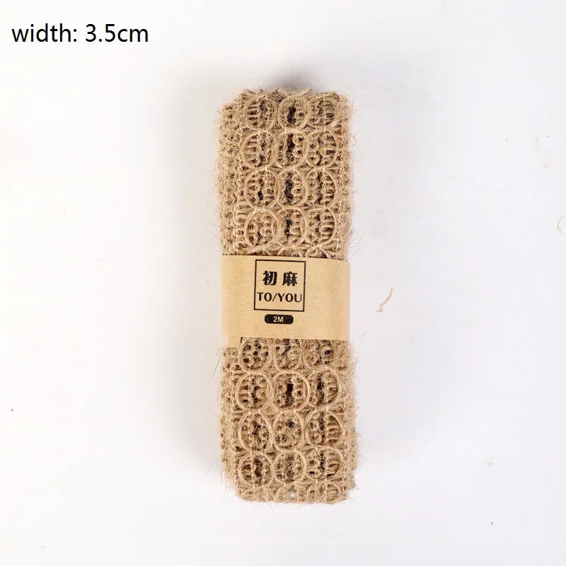 Juteband mit Spitze – Weihnachtsdekoration