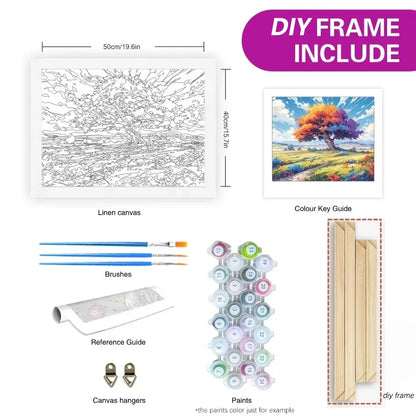 Malen nach Zahlen – Waldtraum auf Leinwand