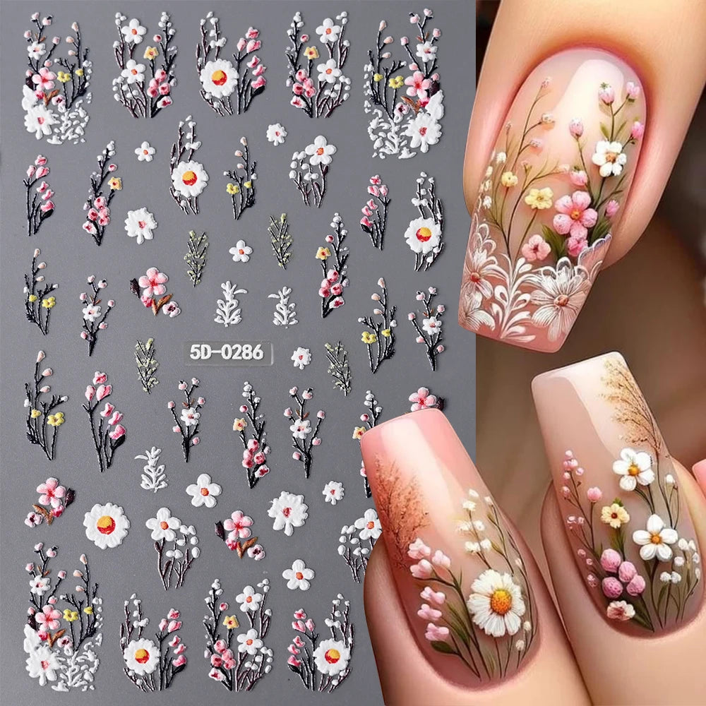 Nailsticker – Florale Reliefkunst