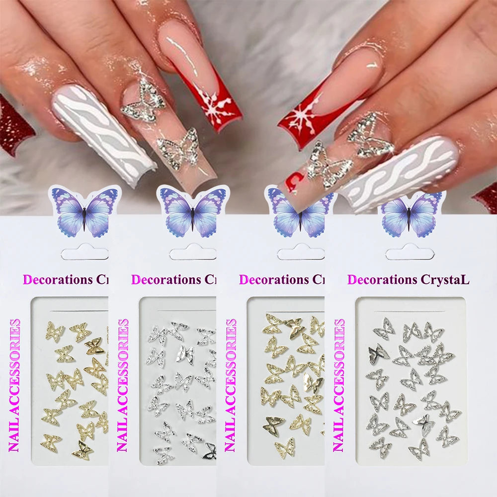 3D Schmetterlings Nail Charms