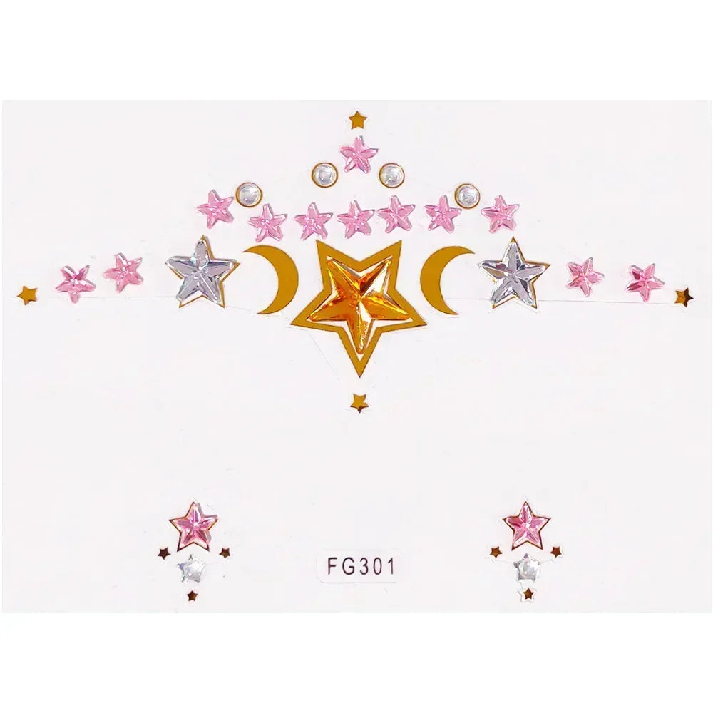 Face Gems Tattoo – Festival-Vibes