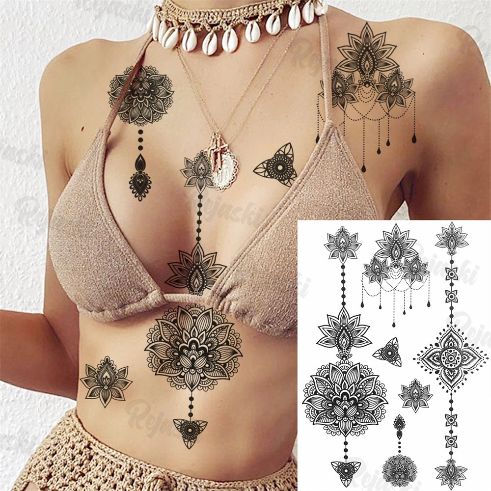 Festival-Tattoo Mandala – Temporärer Körperschmuck