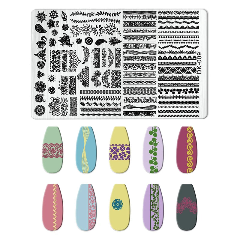 Nailart-Stempelplatte –  grenzenlose Designs - sunny.side-Productions