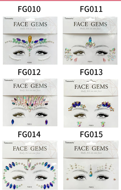 Face Gems Tattoo – Festival-Vibes