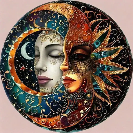 Boho-Kunst – Sun & Moon Mandala