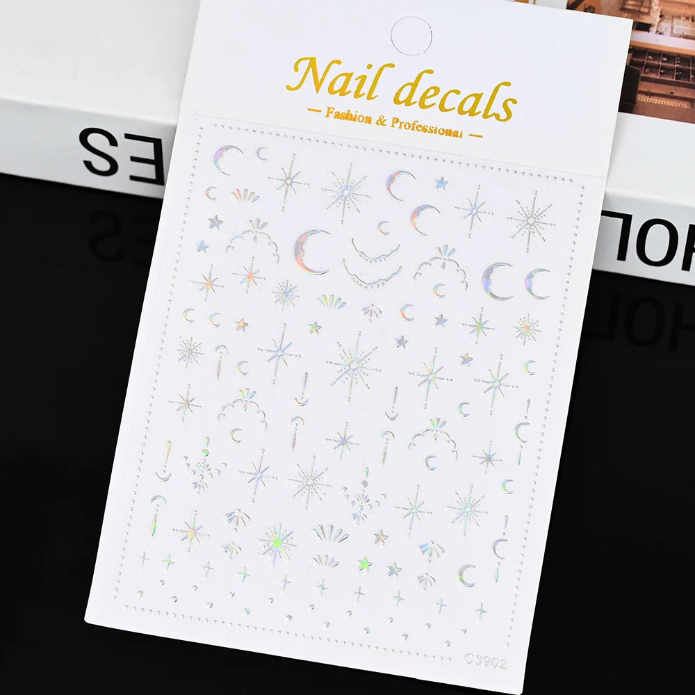 3D Nail Sticker – Sonne, Mond & Sterne