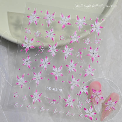 Nailsticker – Florale Reliefkunst