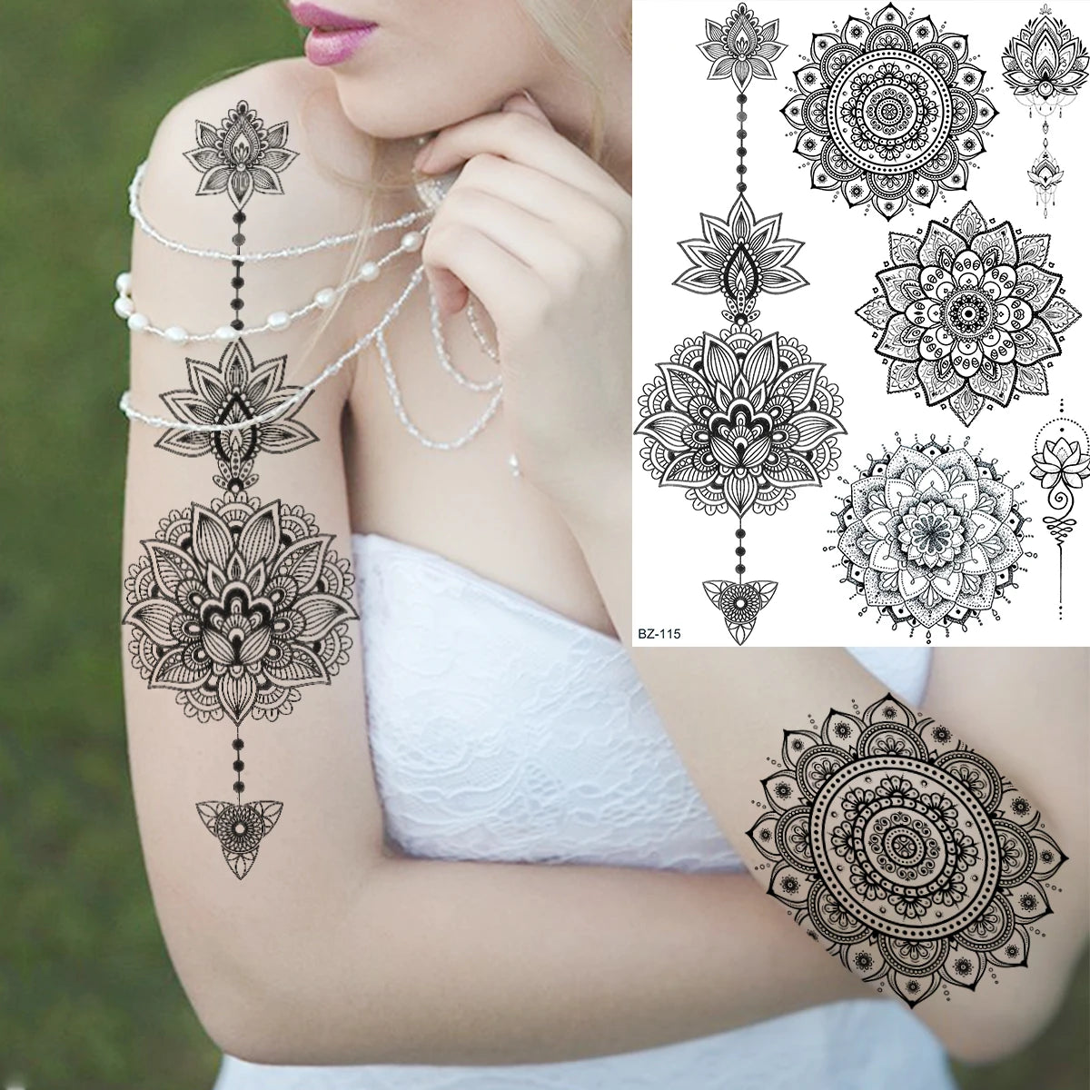 Festival-Tattoo Mandala – Temporärer Körperschmuck